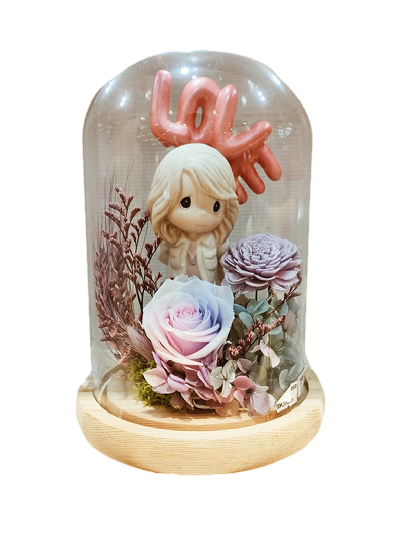 &quot;LOVE&quot; Premium Preserved Flower Dome