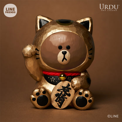 Line Friends Maneki Neko (Gold) 18cm